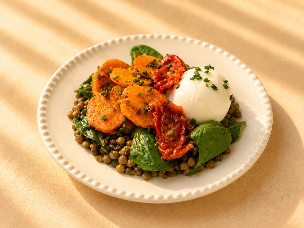 SALADE LENTILLE ŒUF POCHÉ